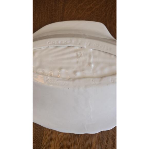 Large White Ceramic Fish Shaped Serving Platter Tray Coastal Nautical Decor - Picture 8 of 11